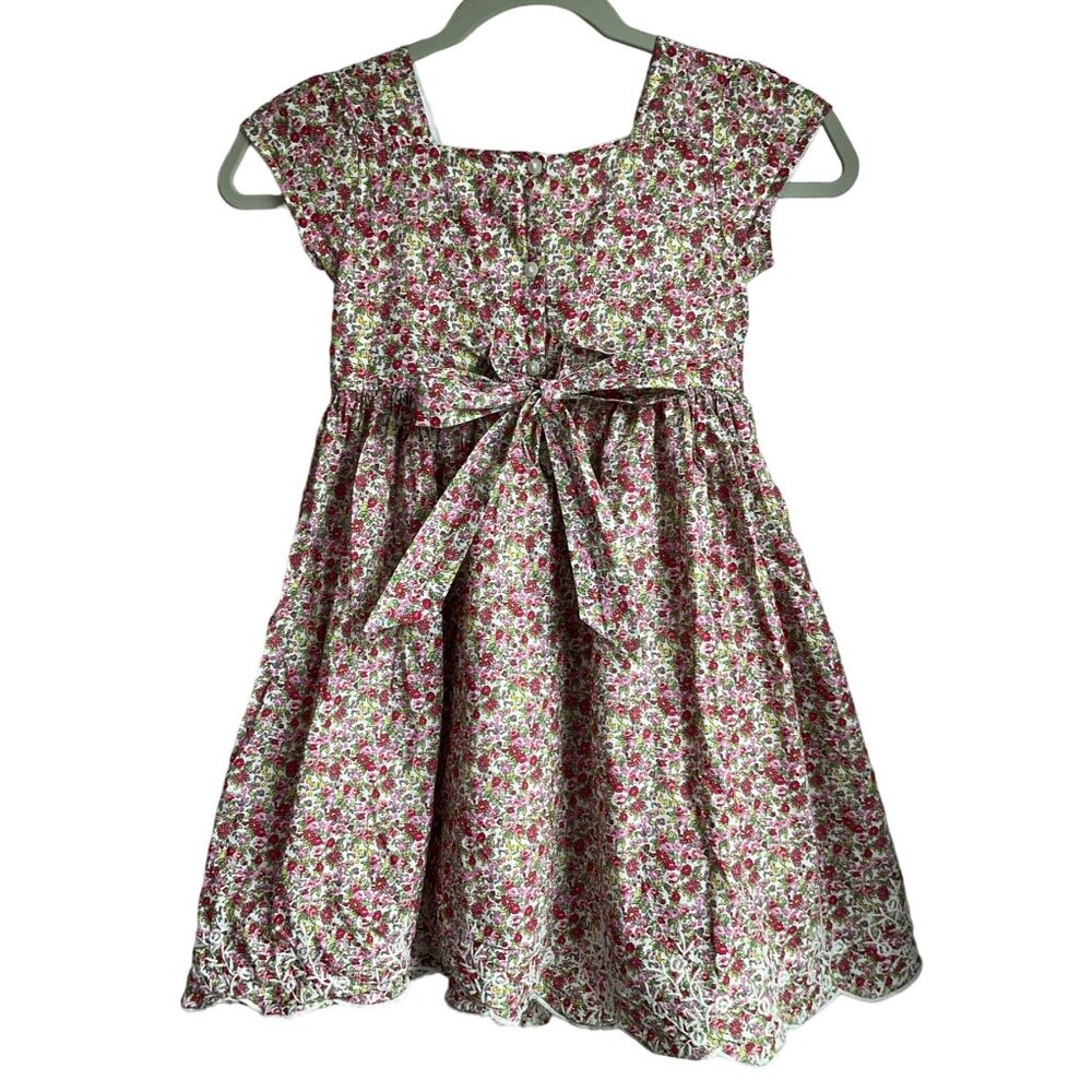 Laura Ashley Girl 6X Ditsy Floral Dress Embroidered Lace Butterfly Tulle Hem Lin - Picture 2 of 15